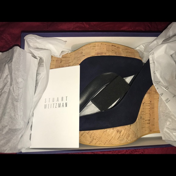 COPY - Stuart Weitzman Dutchess Suede Cork-Wedge Pump - Picture 6 of 8